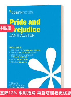 英文原版 Pride and Prejudice SparkNotes Literature Guide 文学导读系列 傲慢与偏见 英文版 进口英语原版书籍
