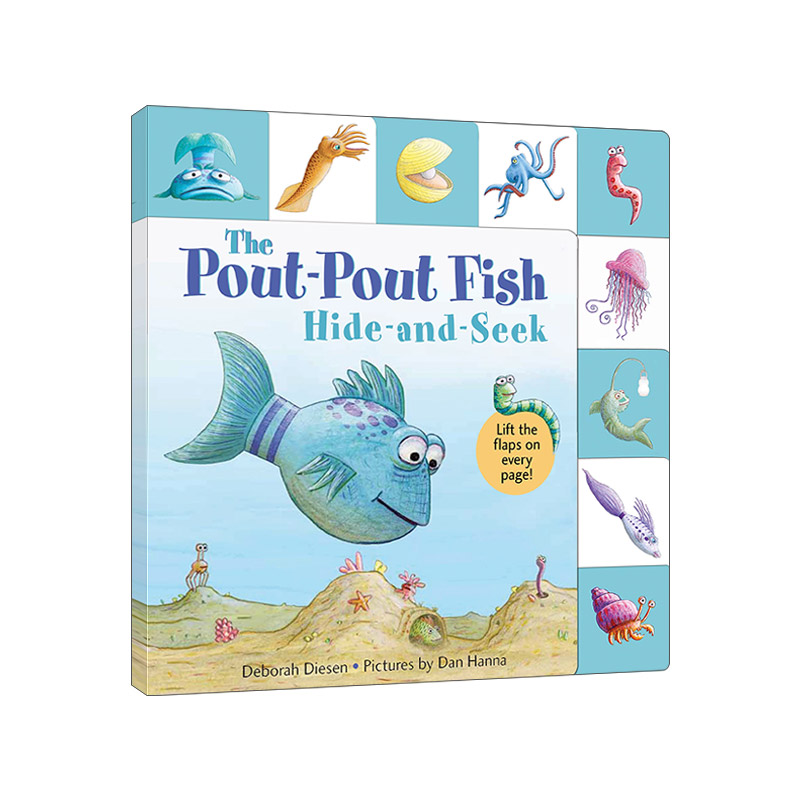 英文原版绘本 Lift-the-Flap Tab Hide-and-Seek Pout-Pout Fish  捉迷藏  噘嘴鱼  翻翻书  纸板书 英文版 进口英语原版书籍