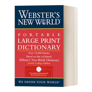 New 进口英语书籍 便携大字版 Dictionary Webster Second Portable World 韦氏新世界英语词典 英文原版 Large Edition Print