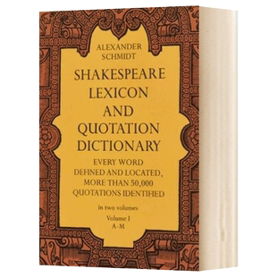 英文原版 Shakespeare Lexicon and Quotation Dictionary Vol 1 莎士比亚词典1 英文版进口原版英语书籍