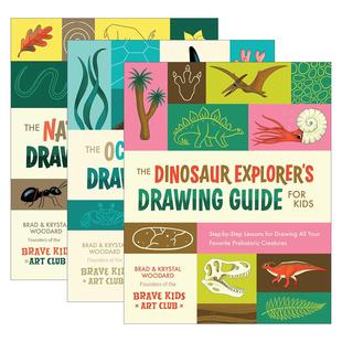 英文原版 Explorer's Drawing Guide For Kids 儿童绘画指南系列3册 英文版 进口英语原版书籍