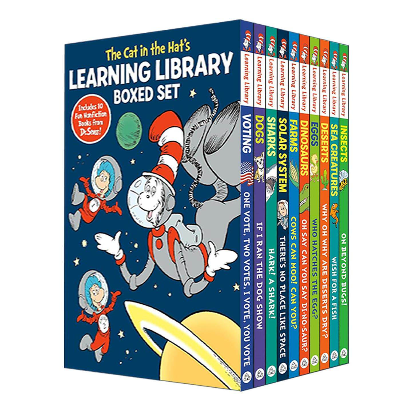 英文原版 The Cat in the Hat's Learning Library Boxed Set 苏斯博士戴帽子的猫学习图书馆盒装套装 10册经典儿童绘本合集英文版