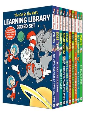 英文原版 The Cat in the Hat's Learning Library Boxed Set 苏斯博士戴帽子的猫学习图书馆盒装套装 10册经典儿童绘本合集英文版