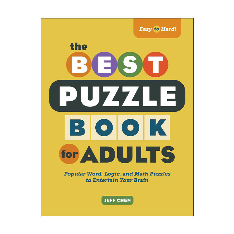 英文原版 Best Puzzle Book for Adults 成人益智游戏集 流行词汇填字游戏 逻辑 数学谜题 英文版 进口英语原版书籍