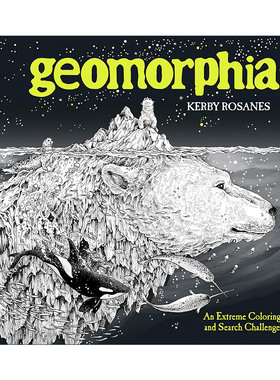 英文原版 Geomorphia 地貌世界 填色寻物 着色涂色书 绘本 漫画 艺术 Kerby Rosanes 英文版 进口英语原版书籍