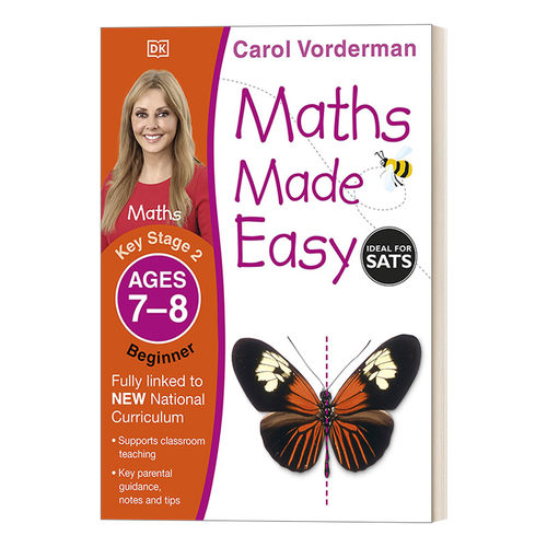 英文原版 Maths Made Easy Ages 7-8 Key Stage 2 Beginner DK数学一点通 7-8岁 KS2初级 英文版 进口英语原版书籍