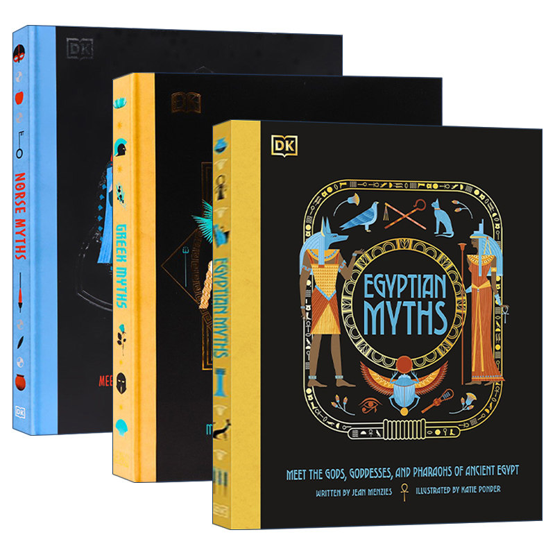 英文原版 Illustrated Greek/Norse/Egyptian Myths 古希腊/北欧/埃及神话插图故事3册 精装全彩插图 英文版 进口原版英语书籍