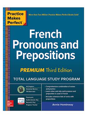 原版 Practice Makes Perfect French Pronouns & Prepositions 孰能生巧 法语代词和介词 第3版 进口原版书籍