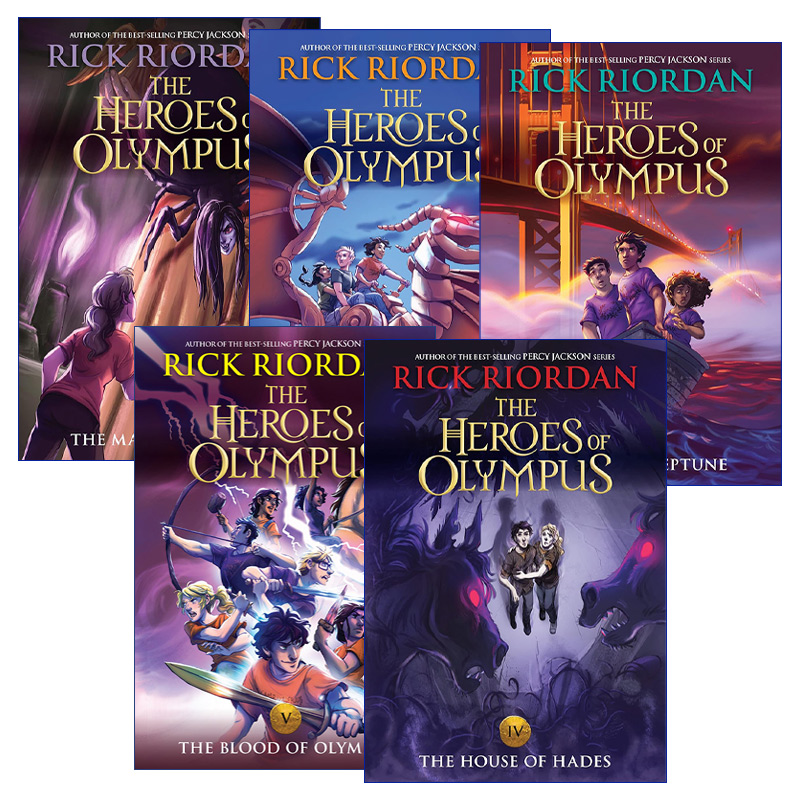 英文原版 The Heroes of Olympus 波西杰克逊第二季 奥林匹斯英雄系列5册 新封面版 失落的英雄 雅典娜之印 英文版 进口原版书籍