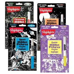 英文原版 Pictures Puzzles to Highlight 亮点隐藏图片系列4册 含荧光笔 儿童益智游戏活动书 英文版 进口英语原版书籍