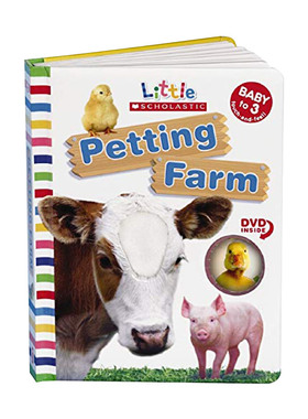 Little Scholastic: Petting Farm 小小学乐：宠物农场 纸板书 附DVD进口原版英文书籍