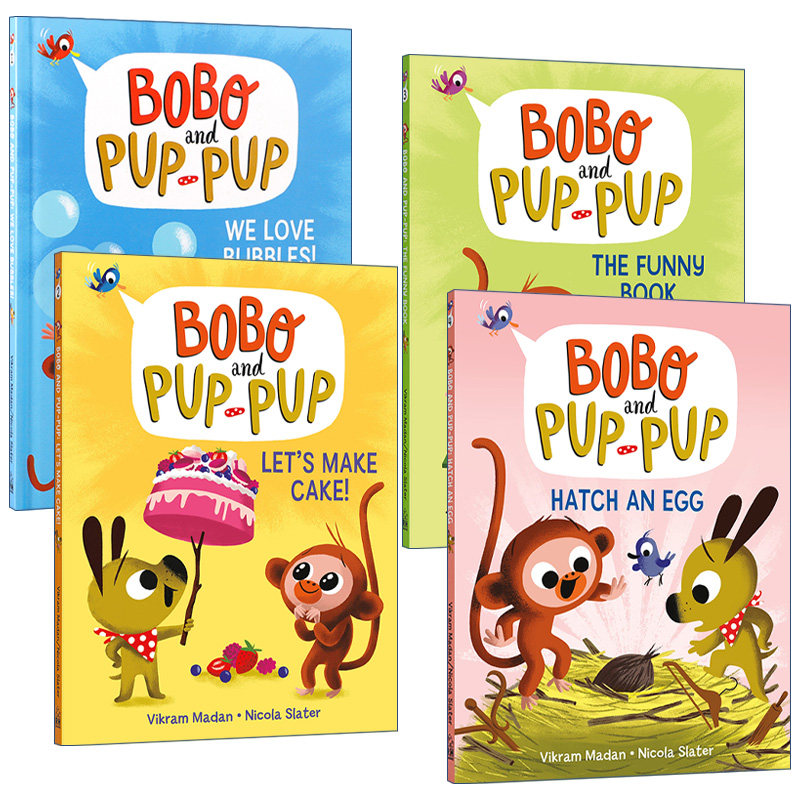 英文原版 Bobo and Pup-Pup 波波与狗狗系列4册 英文版 进口原版英文书籍