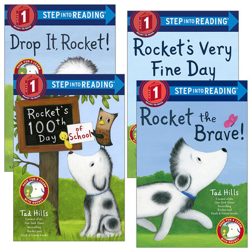 Rocket 小狗洛奇4册套装 Step into Reading 1进口原版英文书籍