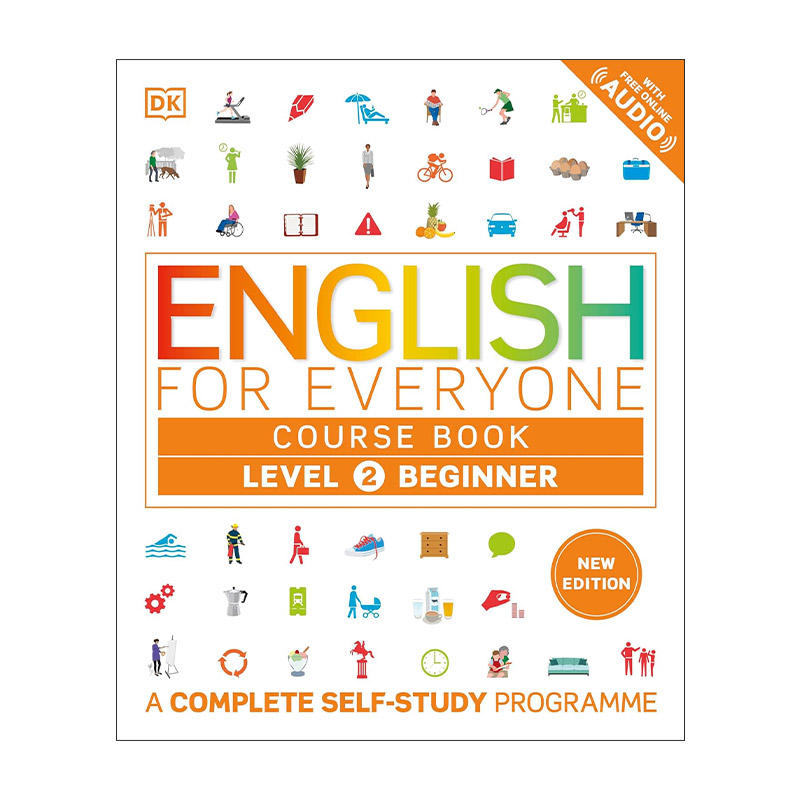 英文原版 English for Everyone Course Book Level 2 Beginner DK人人学英语2新版 初级自学教材 附线上音频 进口英语原版书籍