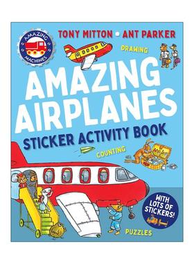 英文原版 Amazing Machines Amazing Airplanes Sticker Activity Book 神奇的机器 神奇的飞机 活动书带贴纸 进口英语原版书籍