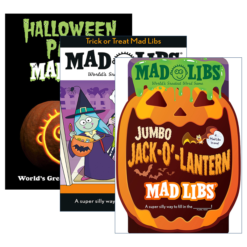 Mad Libs-Halloween 万圣节主题系列 3册 疯狂填词游戏进口原版英文书籍