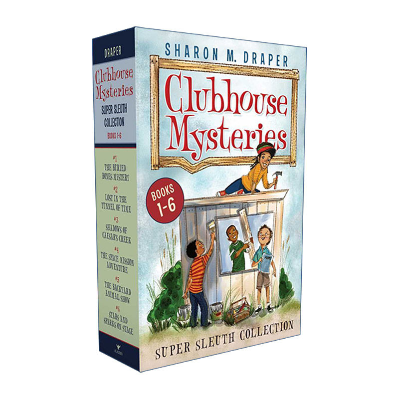 英文 Clubhouse Mysteries Super Sleuth Collection 俱乐部之谜6册盒装 青少年冒险探索小说 听见颜色的女孩作者雪伦·德雷珀博士