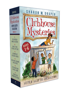 英文 Clubhouse Mysteries Super Sleuth Collection 俱乐部之谜6册盒装 青少年冒险探索小说 听见颜色的女孩作者雪伦·德雷珀博士