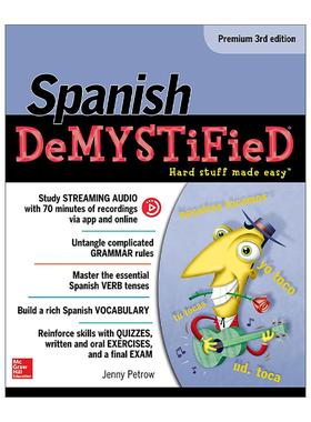 原版 Spanish Demystified Premium Edition 西班牙语 第3版 自学向导系列 进口原版书籍