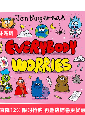 英文原版 Everybody Worries 人人都会担心 Jon Burgerman幽默涂鸦科学绘本 英文版 进口英语原版书籍