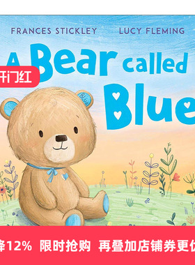 英文原版 A Bear Called Blue 叫布鲁的蓝色小熊 大开绘本 英文版 进口英语原版书籍