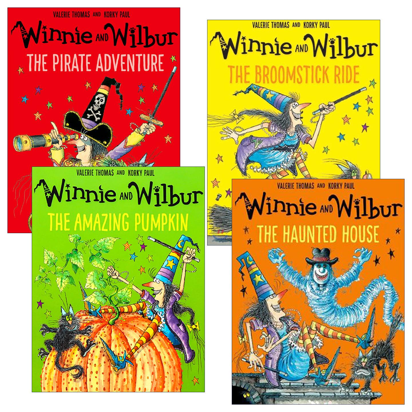 英文原版 Winnie and Wilbur 女巫温妮与黑猫威尔伯趣味故事4册 儿童魔法主题绘本 神奇南瓜 扫帚骑行 英文版 进口英语原版书籍