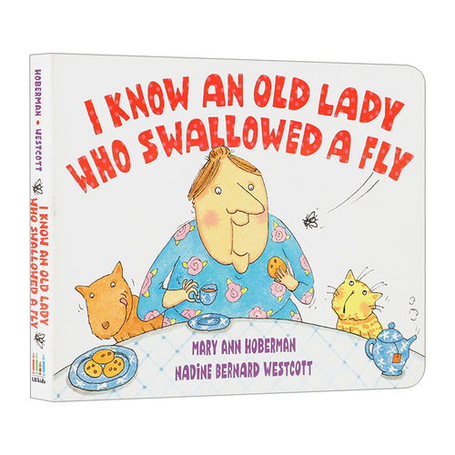 英文原版 I Know an Old Lady Who Swallowed a Fly 我认识一个吞下苍蝇的老太太 儿歌童谣 纸板书绘本 英文版 进口英语原版书籍