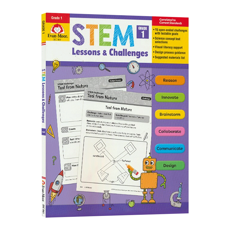 STEM lessons & challenges Grade 1 STEM教育 课程与挑战 一年级进口原版英文书籍