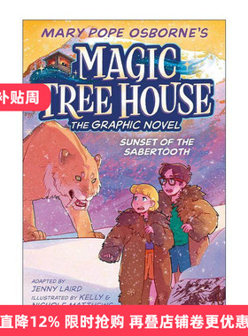 英文原版 Sunset of the Sabertooth Graphic Novel Magic Tree House 神奇树屋图像小说系列7 黄昏下的剑齿虎 进口英语原版书籍