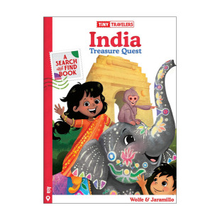 印度寻宝记 Tiny Quest 英文原版 精装 进口英语原版 India 英文版 Travelers 书籍 Treasure 绘本 书游小世界