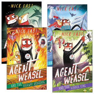 英文原版 Agent Weasel 黄鼠狼特工系列4册 可恶的雪先生/凶残的狐狸帮/强盗王/高速公路刺猬 英文版 进口英语原版书籍