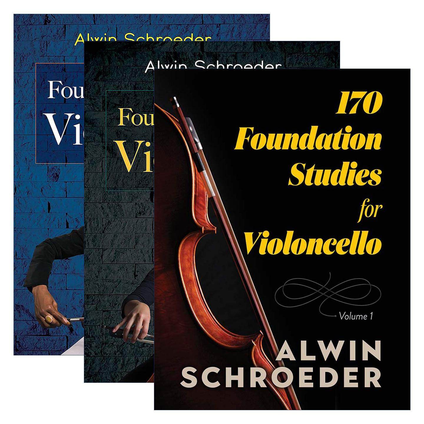 英文原版 170 Foundation Studies for Violoncello 大提琴基础学习教程1-3册 Alwin Schroeder 英文版 进口英语原版书籍