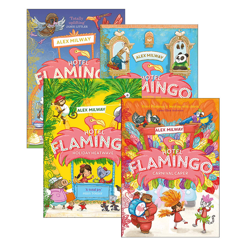 英文原版 Hotel Flamingo 弗拉明戈酒店系列4册 火烈鸟公馆 儿童幽默故事绘本漫画小说 英文版 进口英语原版书籍