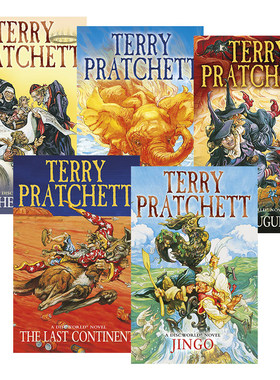 英文原版 Discworld Novel 碟形世界系列21-25 五册套装 畅销科幻小说 Terry Pratchett 攻占消失岛  进口英语原版书籍