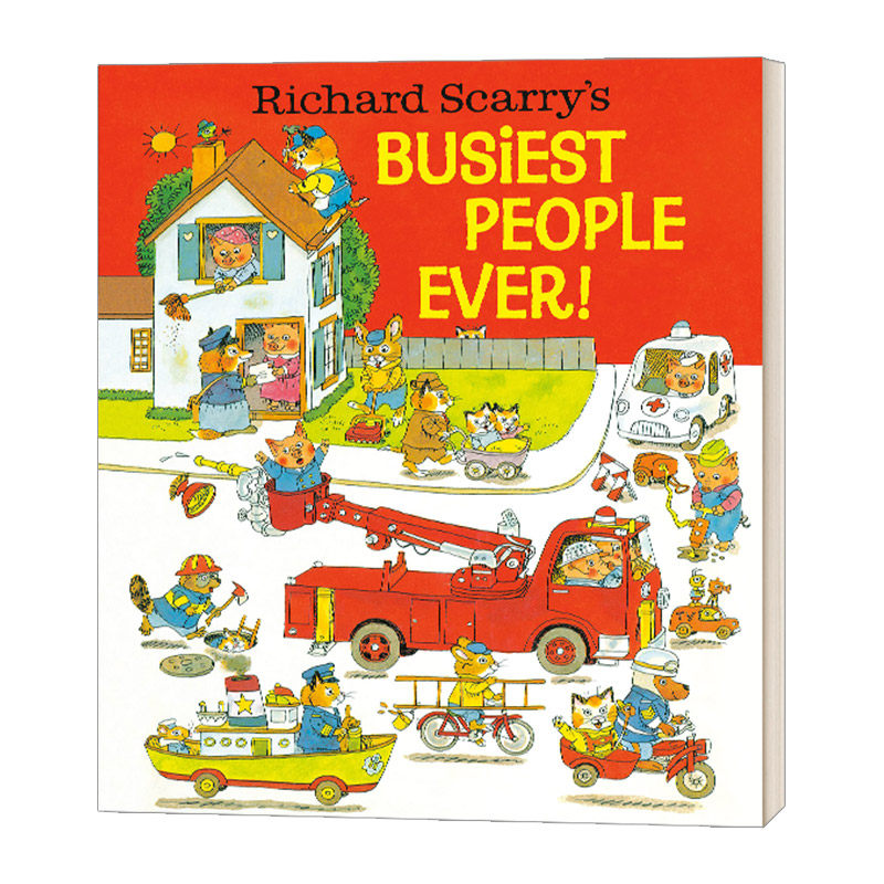 英文原版 Richard Scarry's Busiest People Ever 斯凯瑞金色童书 忙忙碌碌的人 精装大开绘本 英文版 进口英语原版书籍