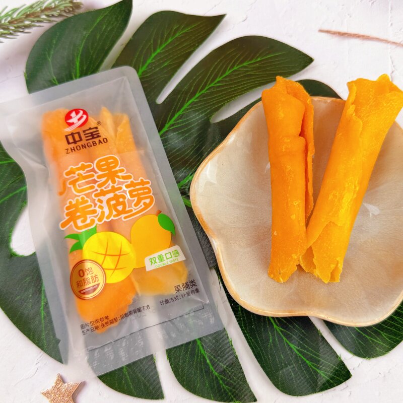 中宝芒果卷菠萝芒果卷酸甜芒果干菠萝干果脯蜜饯办公室休闲零食