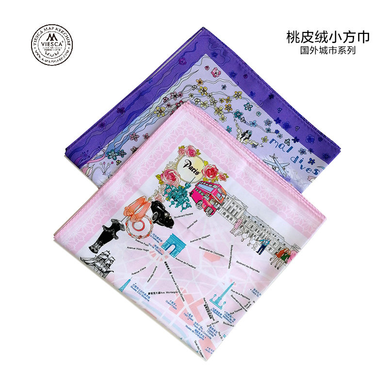 小丝巾小领巾韩国配衣服发饰系手腕旅游地图擦汗手帕定制便携方巾