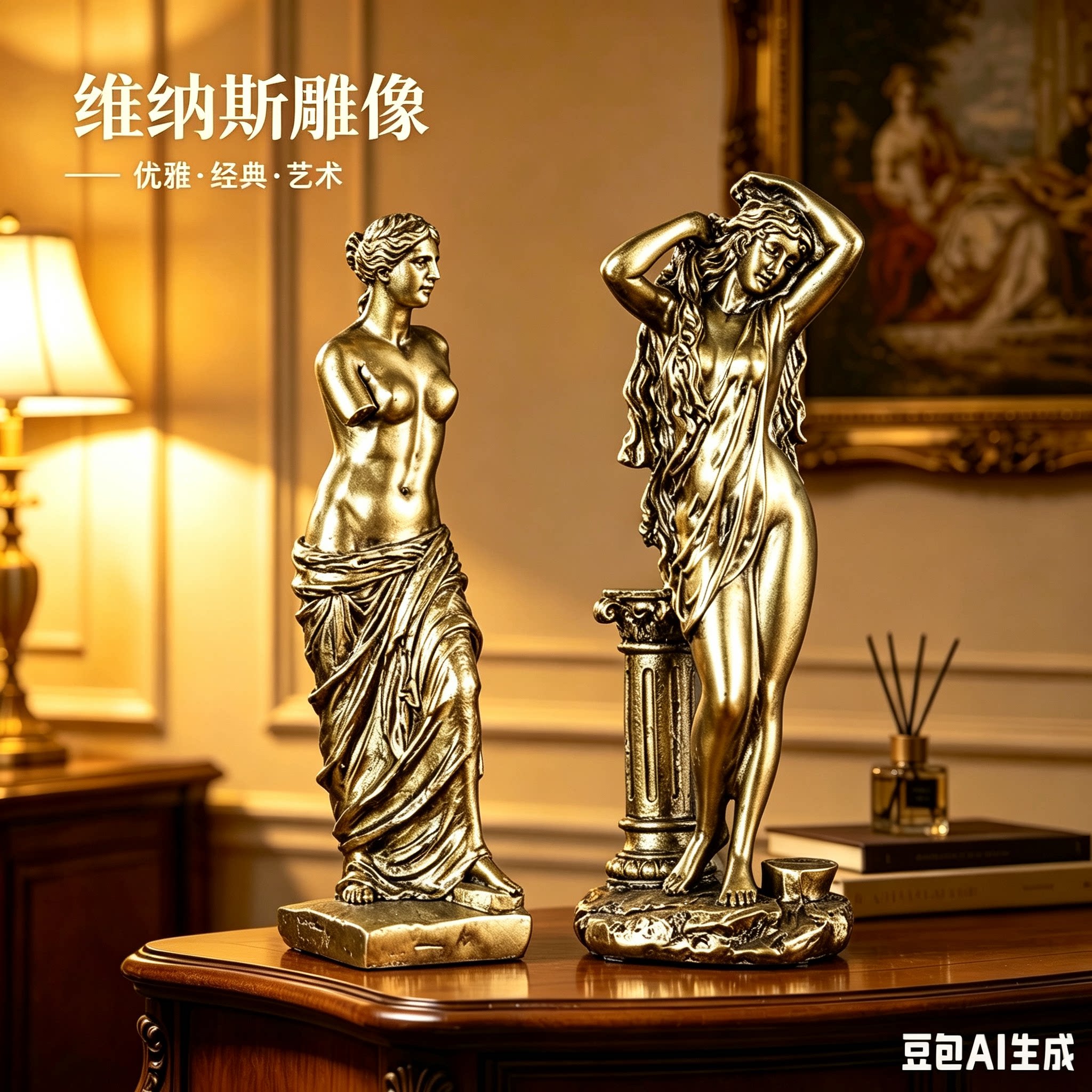 希腊女神装饰仿铜塑像维纳斯摆件桌面摆件