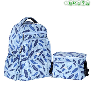 妈妈包防水双肩妈咪包母婴待产包背包两件套装 手推车挂包保温小包