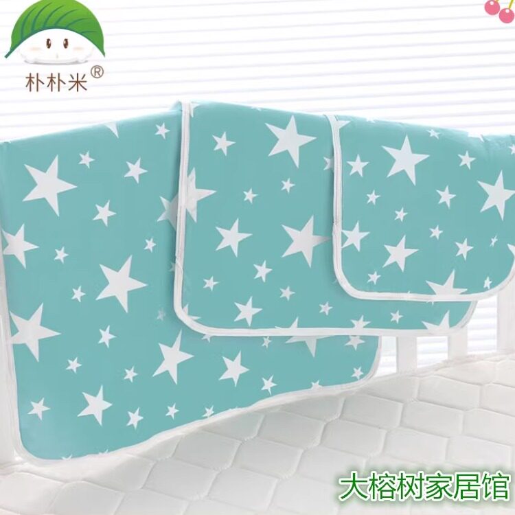 母婴用品宝宝纯棉隔尿垫婴儿卡通隔尿床垫BB防水透气床垫子80*110