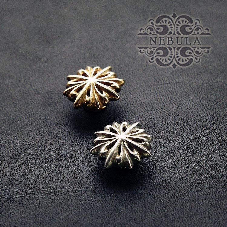 纯铜彗星财布扣装饰扣手工皮具DIY百搭日式镂空菊花钉黄铜白铜