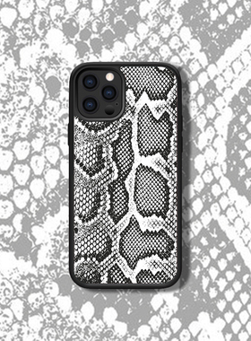 蛇皮纹理iPhone12/13Pro MAX动物纹黑白适配苹果XS/XR防摔8手机壳