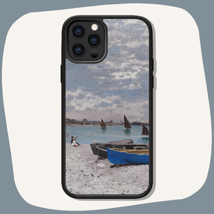 莫奈圣阿德雷斯海滩适配iphone15Pro MAX/14/13华为MATE60苹果小米OPPO一加VIVO手机壳