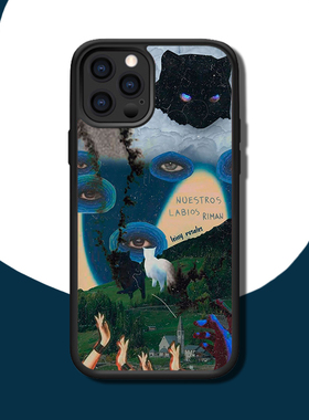 小众暗黑猫适配iphone13/14Pro MAX个性苹果12/11防摔可爱8手机壳