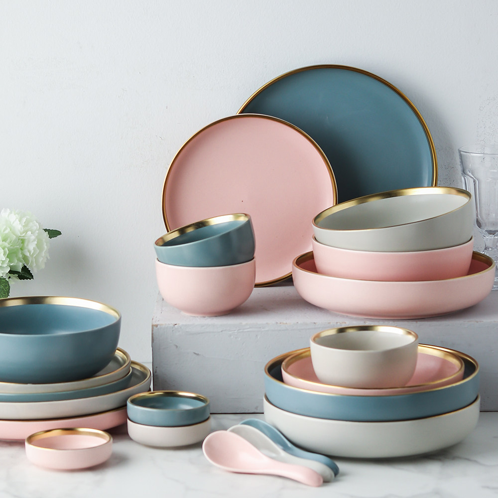 北欧风碗碟套装 莫兰迪陶瓷餐具套装家用简约ins风在类目 餐饮具, 餐具, 碗中 - 来自Buy2taobao.com提供专业的淘宝代购服务