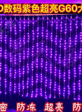 2026新款LED数码紫色W超亮G60大灯春节彩灯装饰加密防冻超亮防水