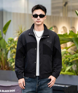 VMEN2026秋冬新款薄棉刺绣立领夹克男士青年韩版流行百搭帅气外套
