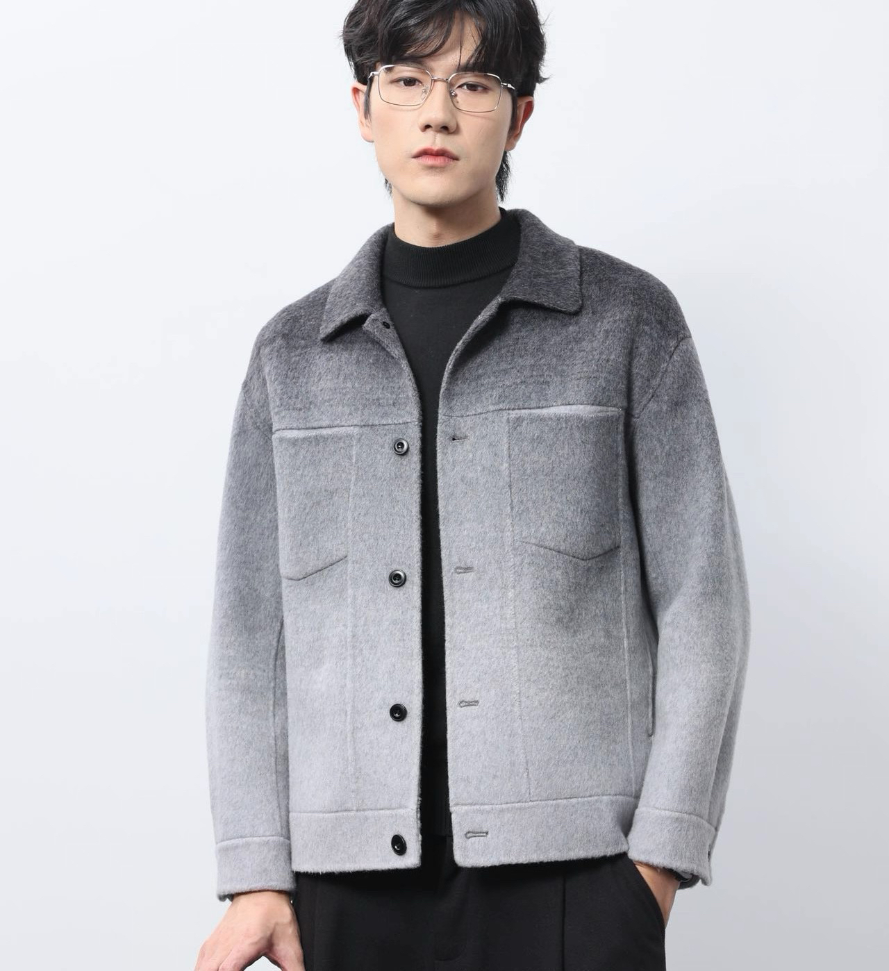 渐变双面羊毛呢子夹克