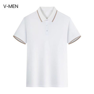 VMEN威曼2025夏季新款短袖POLO衫男简版多色修身百搭翻领T恤男装