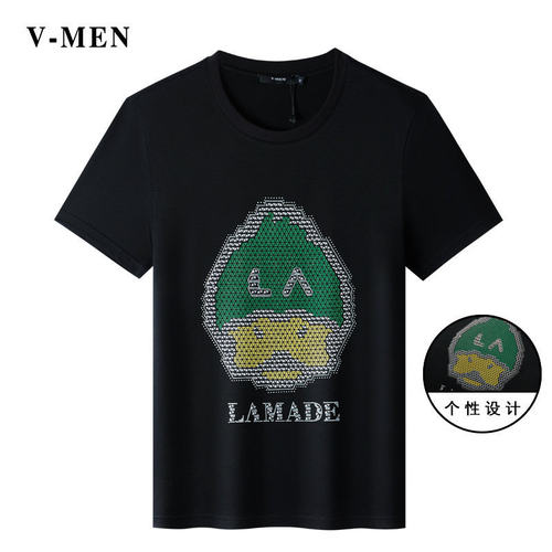 vmen威曼烫金短袖青年韩版